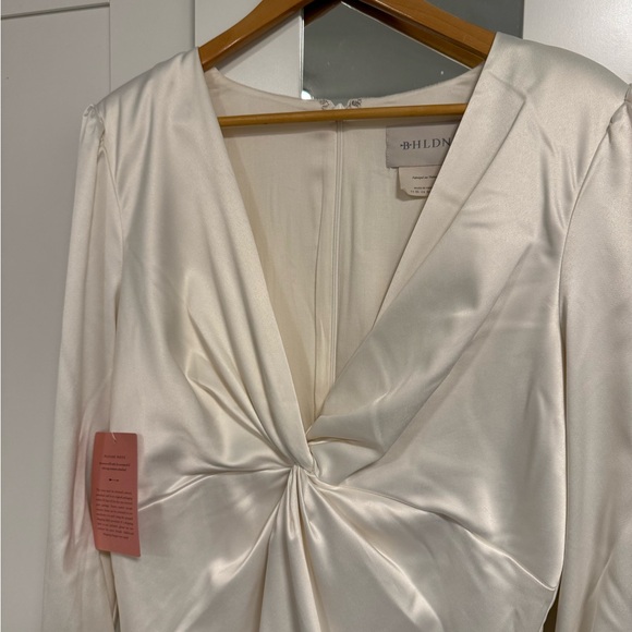 BHLDN Cream Long Sleeve Knot Dress - Picture 4 of 8